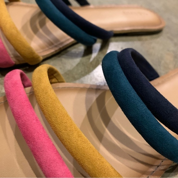 Velvety Color Band Padded Sole Flat Heel Slide Sandals Old Navy Women Size 10 - Picture 5 of 10